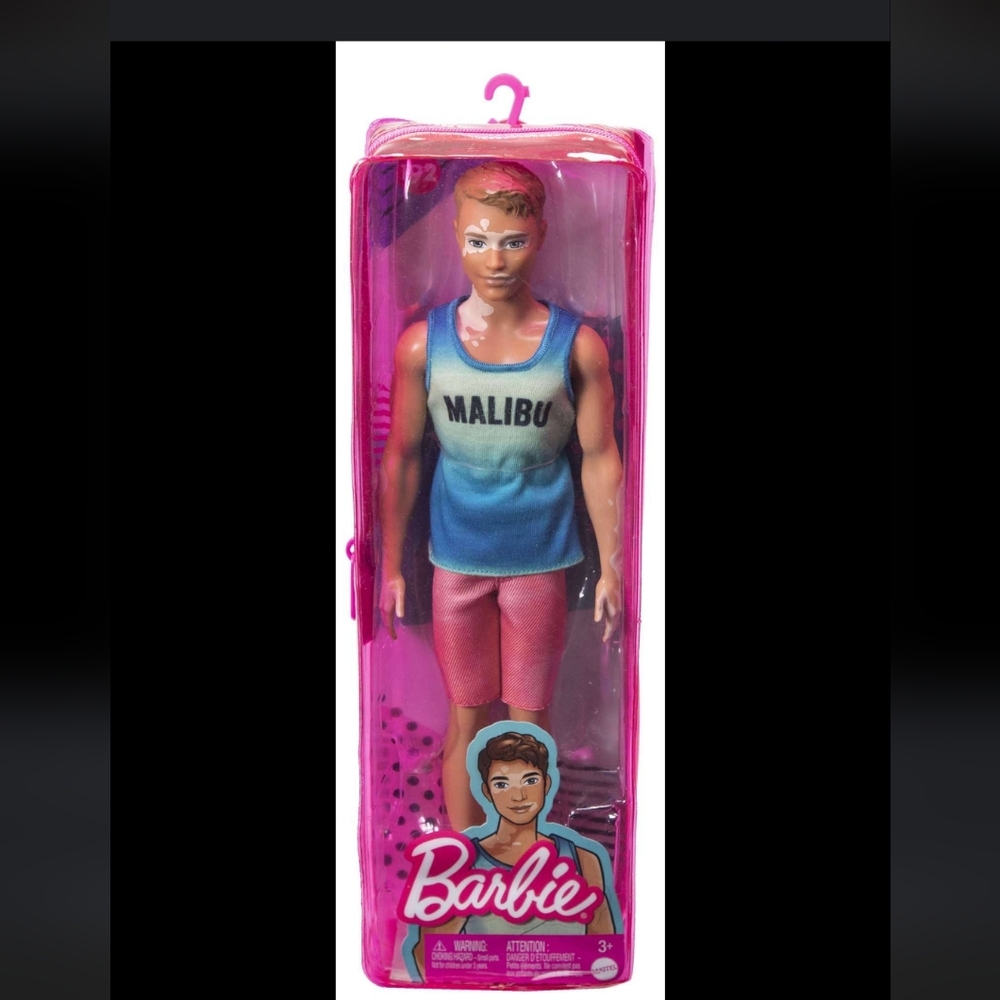 Barbie Ken Fashionistas Doll #192 Brown Cropped Hair Vitiligo Malibu Tank - Picture 2 of 4